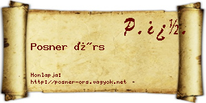 Posner Örs névjegykártya